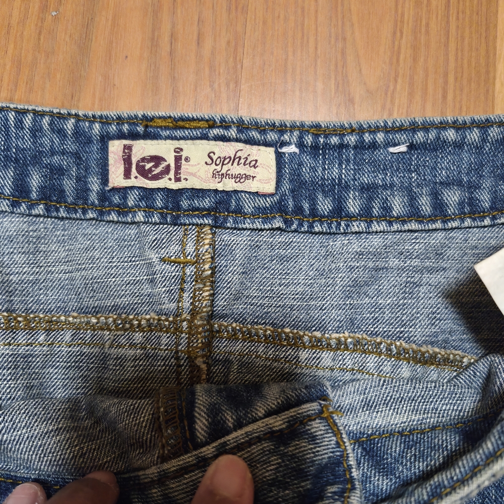 Denim A-Line Skirt with Frayed Hem - Picture 2 of 4